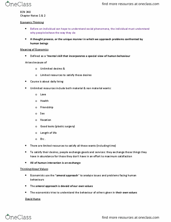 ECN 340 Lecture Notes - Lecture 1: Greedy Reductionism, Rationality thumbnail