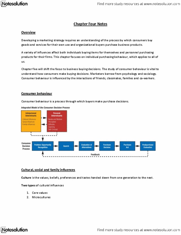 ADMS 2200 Chapter Notes - Chapter 4: Reference Group, Cognitive Dissonance, Consumer Behaviour thumbnail