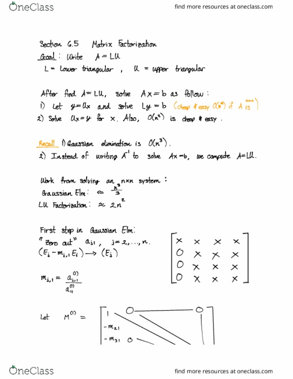 MATH 417 Lecture Notes - Lecture 29: Lu Decomposition thumbnail