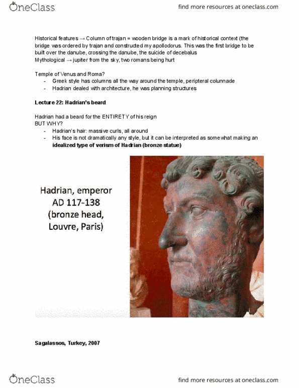 ARTHIST 2C03 Lecture Notes - Lecture 22: Augustan History, Sagalassos, Decebalus thumbnail