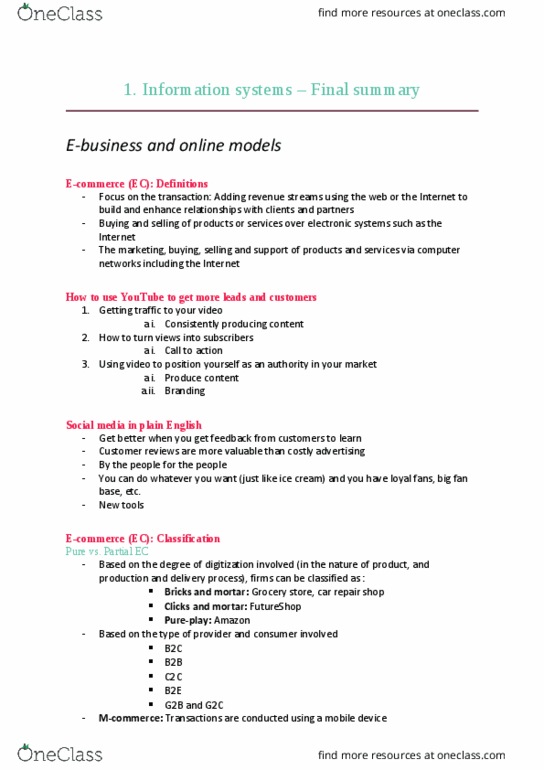 MGCR 331 Lecture Notes - Lecture 15: Electronic Data Interchange, Web 2.0, Peer Production thumbnail