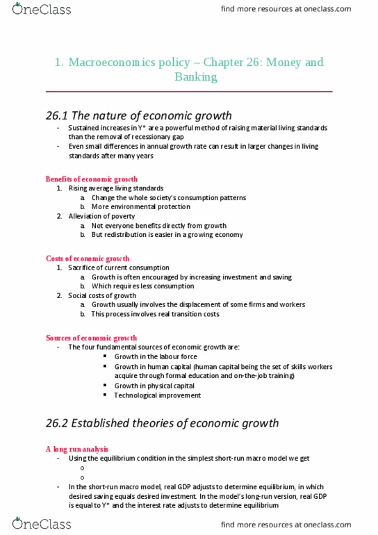 ECON 295 Chapter Notes - Chapter 27: Real Interest Rate, Diminishing Returns, Financial Capital thumbnail