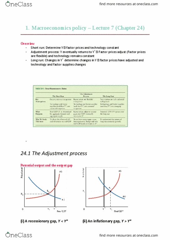 ECON 295 Lecture Notes - Lecture 7: Nominal Rigidity, Output Gap, Demand Shock thumbnail