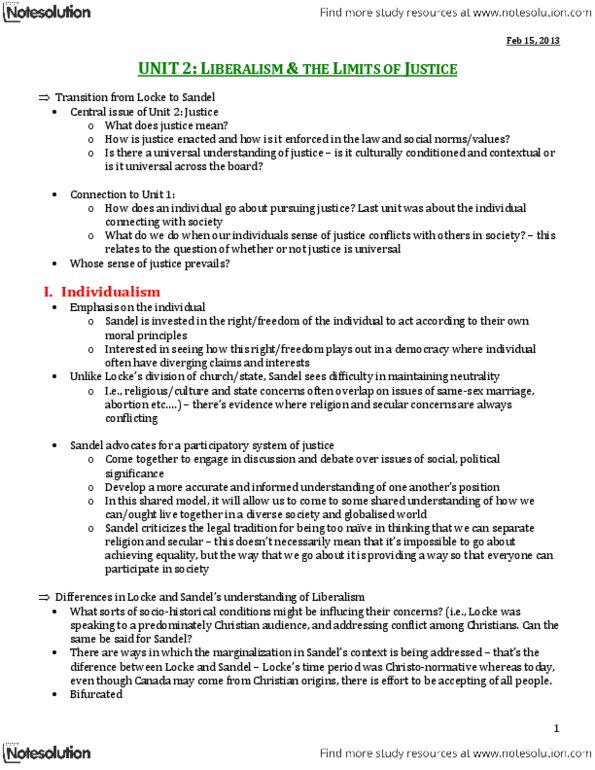 SOSC 3375 Lecture Notes - Distributive Justice, Meritocracy, Neoliberalism thumbnail