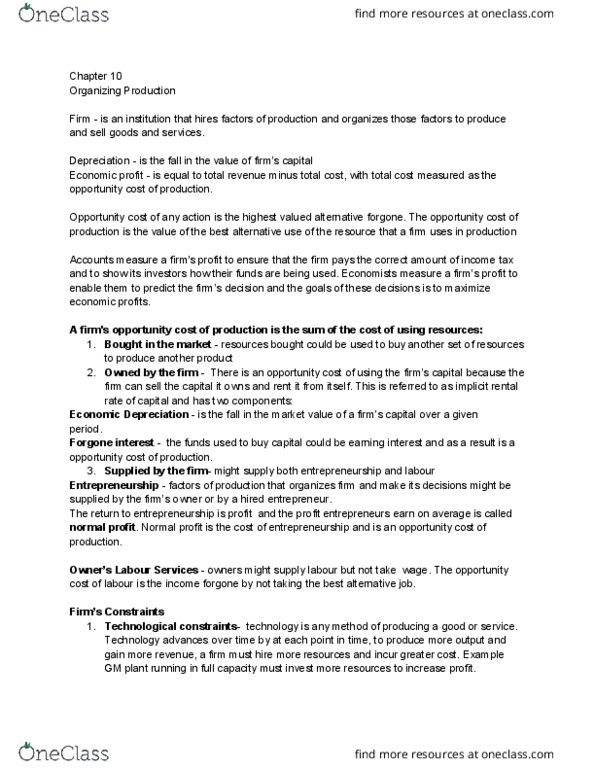 ECON 1010H Chapter Notes - Chapter 10: Opportunity Cost, Economic Efficiency, W. M. Keck Observatory thumbnail