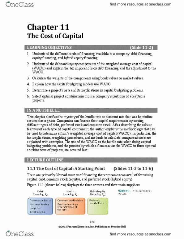 BU393 Lecture Notes - Lecture 11: Pearson Education, Prentice Hall, Preferred Stock thumbnail