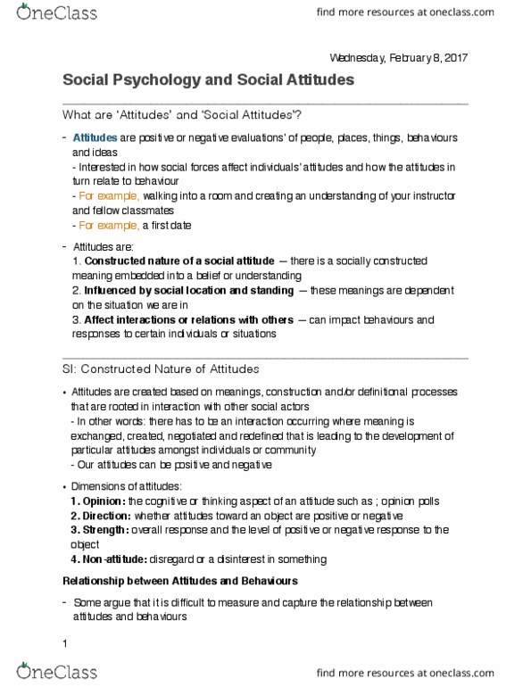 SOCIOL 2D06 Lecture Notes - Lecture 10: Social Distance, Class Discrimination, Social Forces thumbnail