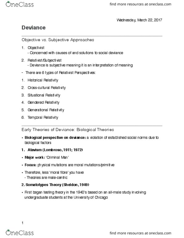 SOCIOL 2D06 Lecture Notes - Lecture 9: Generosa Ammon, Concentric Zone Model, Social Control Theory thumbnail