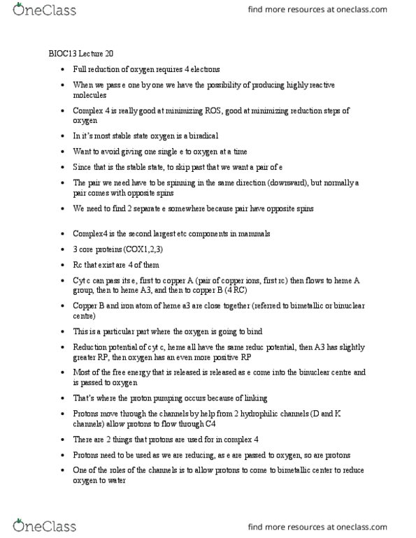 BIOC13H3 Lecture Notes - Lecture 20: Proton Affinity, Heme A, Hydroxyl Radical thumbnail