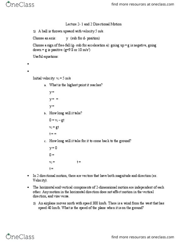 PHYSICS 10 Lecture Notes - Lecture 2: Vise, Protractor thumbnail