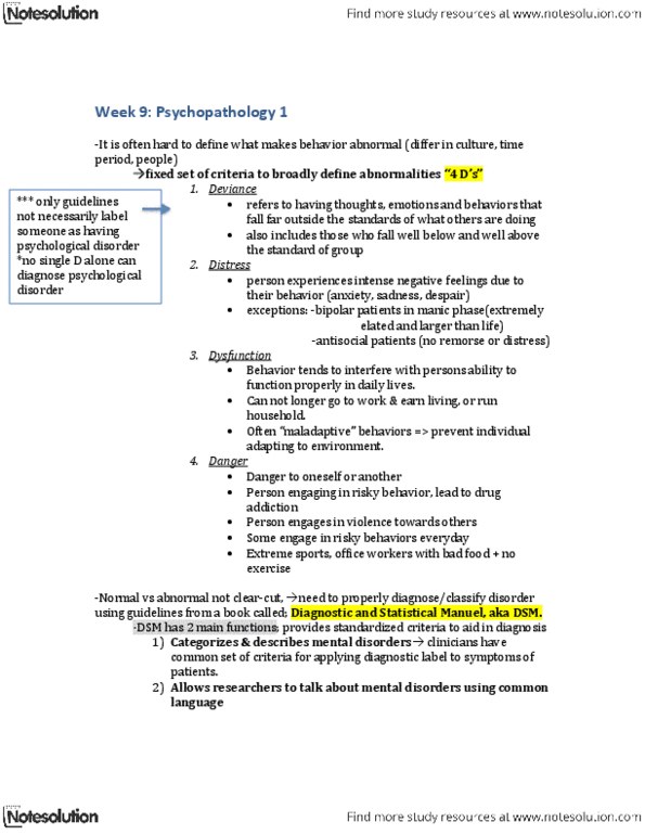 PSYCH 1XX3 Lecture Notes - Mental Disorder, Hand Washing, Classical Conditioning thumbnail