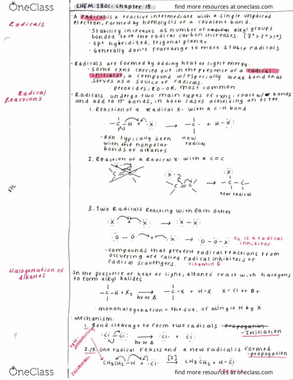 CHEM 2301 Chapter Notes - Chapter 15: Halogenation, Glossary Of Ancient Roman Religion, Eth thumbnail