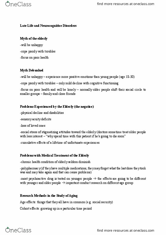 01:830:340 Lecture Notes - Lecture 15: Mild Cognitive Impairment, Heart Failure, Dementia thumbnail