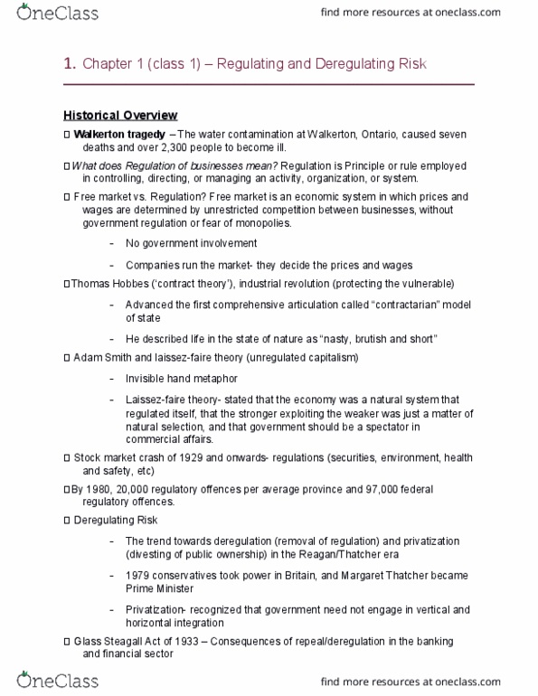 LAW 605 Chapter Notes - Chapter 1: Subprime Mortgage Crisis, Walkerton E. Coli Outbreak, Walkerton, Ontario thumbnail