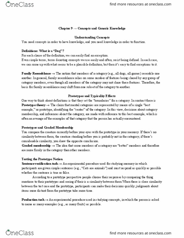 AUPSY102 Chapter Notes - Chapter 9: Prototype Theory, Connectionism, Knowledge Network thumbnail
