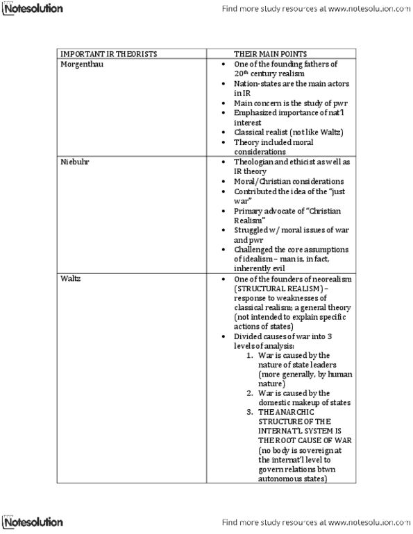 POLI 243 Lecture Notes - Complex Interdependence, Nationstates, Cuban Missile Crisis thumbnail