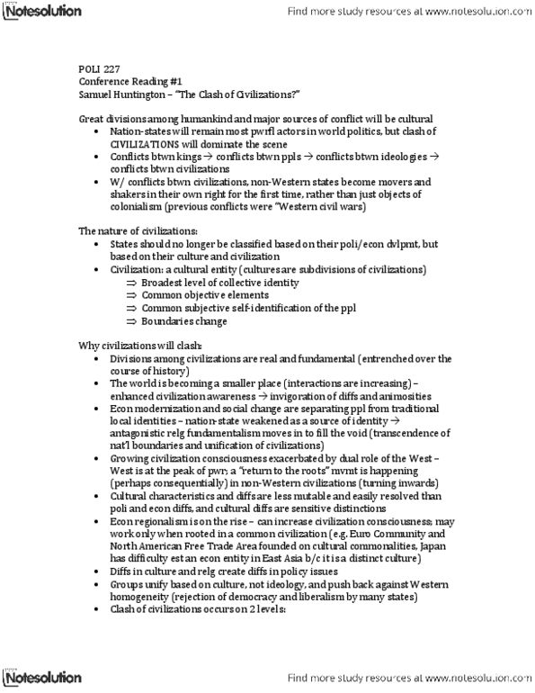 POLI 227 Chapter Notes -Nuclear Proliferation, Nationstates, Arms Control thumbnail