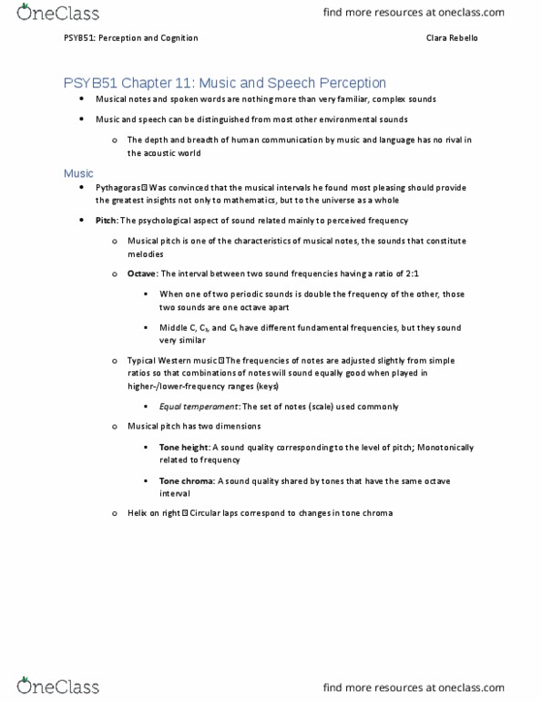 PSYB51H3 Chapter Notes - Chapter 11: Vocal Tract, Vocal Folds, Absolute Pitch thumbnail