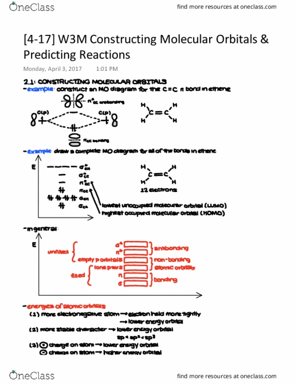 CHEM 30A Lecture 5: [4-17] W3M Constructing Molecular Orbitals & Predicting Reactions thumbnail