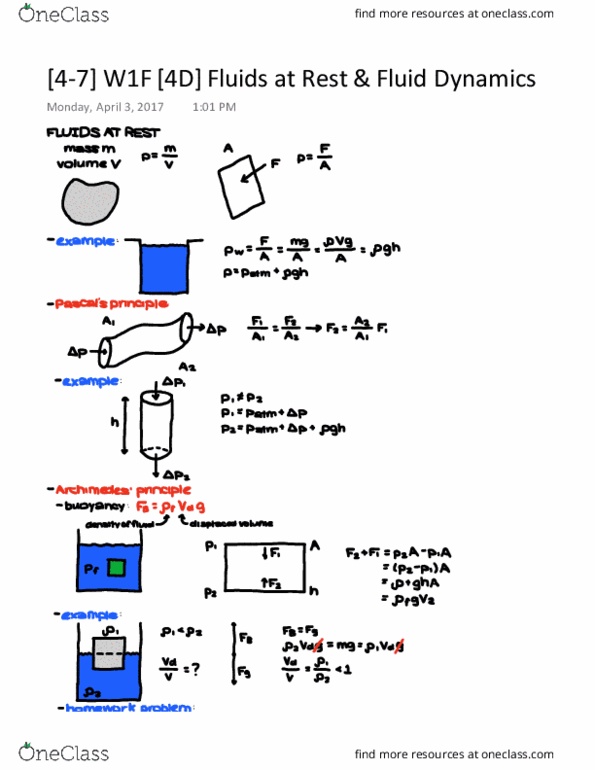 PHYSICS 1B Lecture 2: [4-7] W1F [4D] Fluids at Rest & Fluid Dynamics thumbnail