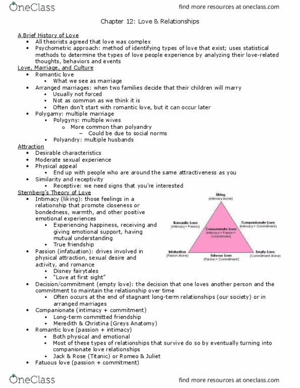 PSYC 210 Lecture Notes - Lecture 12: Sexual Attraction, Physical Attractiveness, Vasopressin thumbnail