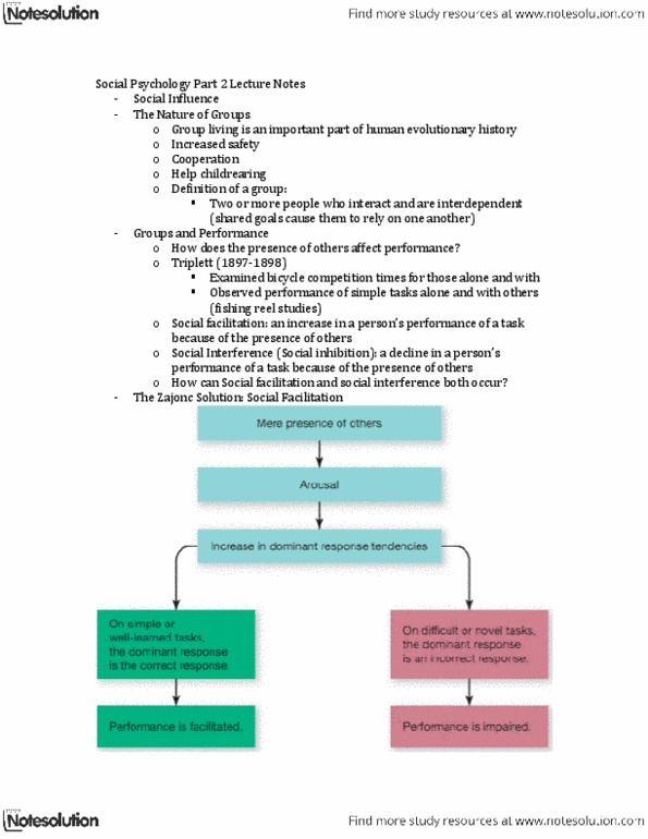 PSYC 100 Lecture Notes - Philip Zimbardo, Social Loafing, Cockroach thumbnail