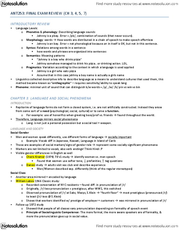 ANT253H1 Chapter Notes - Chapter 3: Sodium Chloride, Fuxi, Cecil Fielder thumbnail