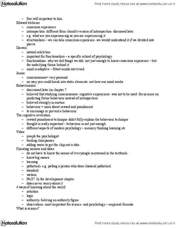 PSY100H1 Lecture Notes - Construct Validity, Behaviorism, Internal Validity thumbnail