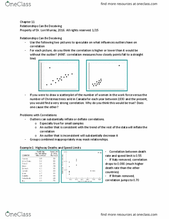 Statistical Sciences 1023A/B Chapter Notes - Chapter 11: Scatter Plot, Randomized Experiment, Ideal Class Group thumbnail