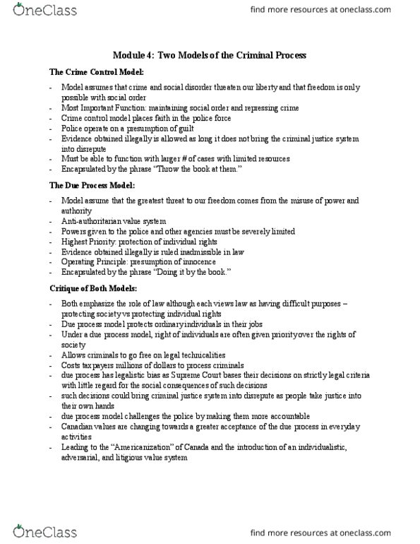 LS101 Lecture 4: Module 4 - Two Models of the Criminal Process thumbnail