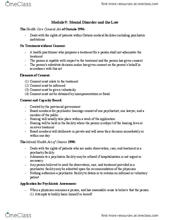 LS101 Lecture Notes - Lecture 9: Mental Disorder, Edward Drummond thumbnail