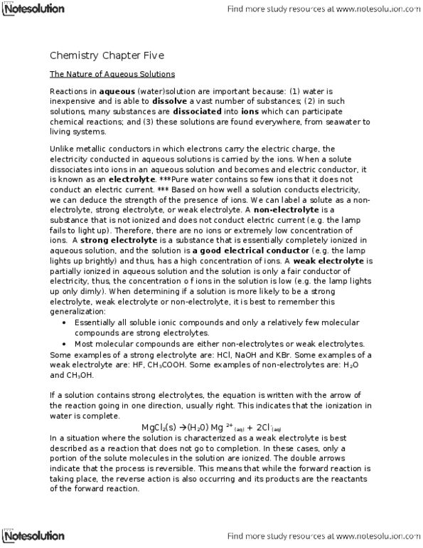 CHM110H5 Chapter Notes - Chapter 5: Sodium Chloride, Sulfuric Acid, Silver Iodide thumbnail