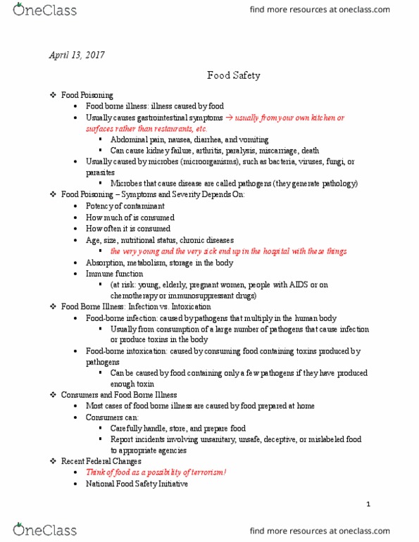 HUN 2201 Lecture Notes - Lecture 28: Abdominal Pain, Chemotherapy, Miscarriage thumbnail