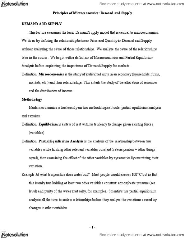 ECO358H5 Chapter Notes - Chapter 2: Price Mechanism, Opportunity Cost, Takers thumbnail