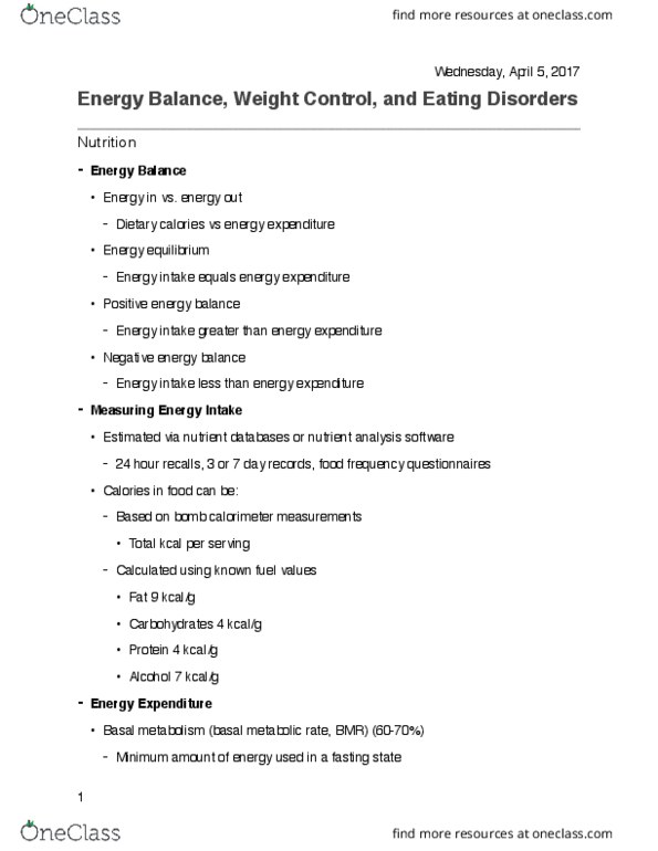 NUTR.2060 Lecture Notes - Lecture 10: Brown Adipose Tissue, Glycemic Load, Abdominal Obesity thumbnail