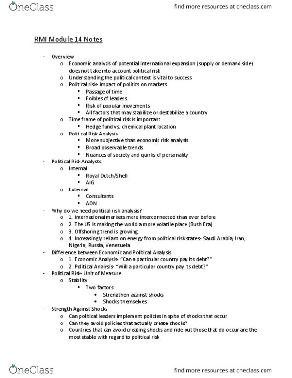 RMI-2302 Lecture Notes - Lecture 14: Hedge Fund, Arab Spring, Patient Protection And Affordable Care Act thumbnail