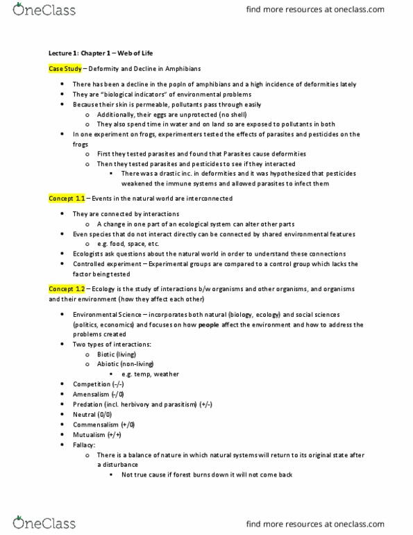 BIOL 2050 Lecture Notes - Lecture 1: Commensalism, Fallacy thumbnail