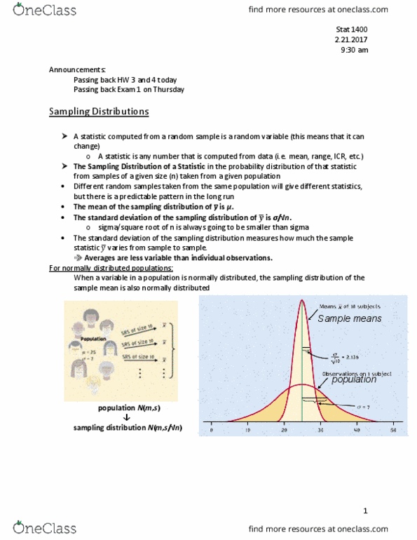 STAT 1400 Lecture Notes - Lecture 2: Peromyscus, Sampling Distribution, Standard Deviation thumbnail
