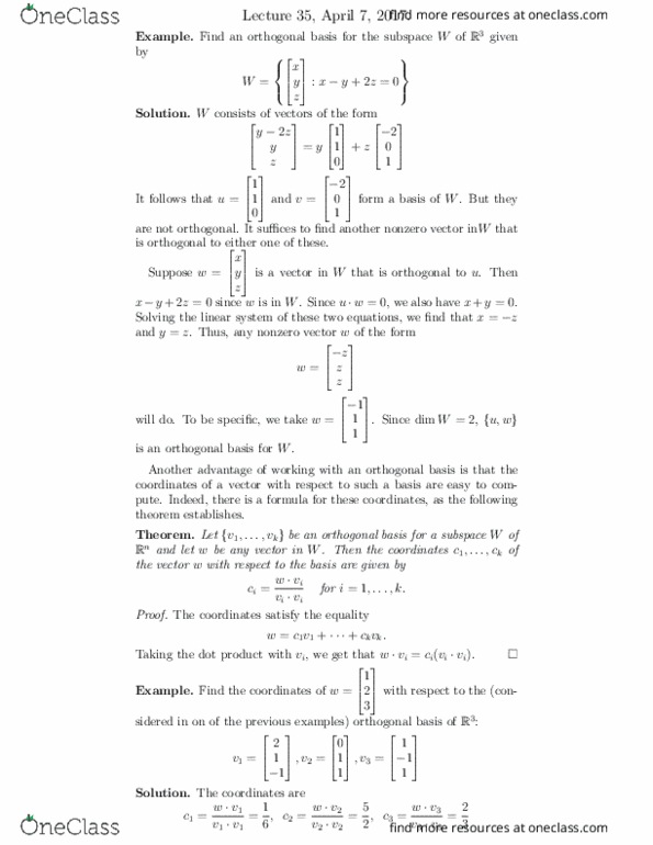 MATH125 Lecture Notes - Lecture 35: Qi, Orthogonal Matrix thumbnail