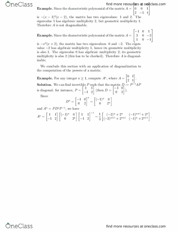 MATH125 Lecture Notes - Lecture 34: Eigenvalues And Eigenvectors, Diagonalizable Matrix, Unit Vector thumbnail