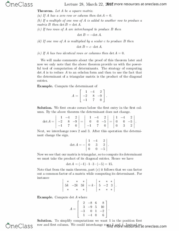 MATH125 Lecture Notes - Lecture 28: Triangular Matrix, Row Echelon Form, Scalar Multiplication thumbnail