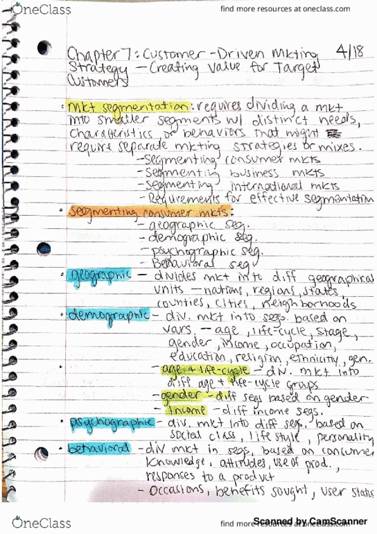 MKT 301 Lecture 5: Chapter 7 In Class Notes thumbnail