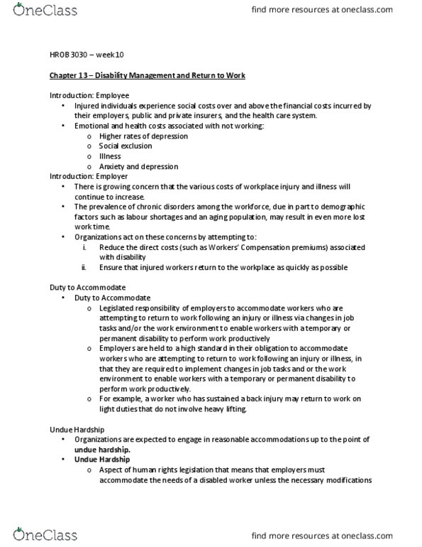 HROB 3030 Lecture Notes - Lecture 10: Job Satisfaction, Disability Insurance, Social Exclusion thumbnail