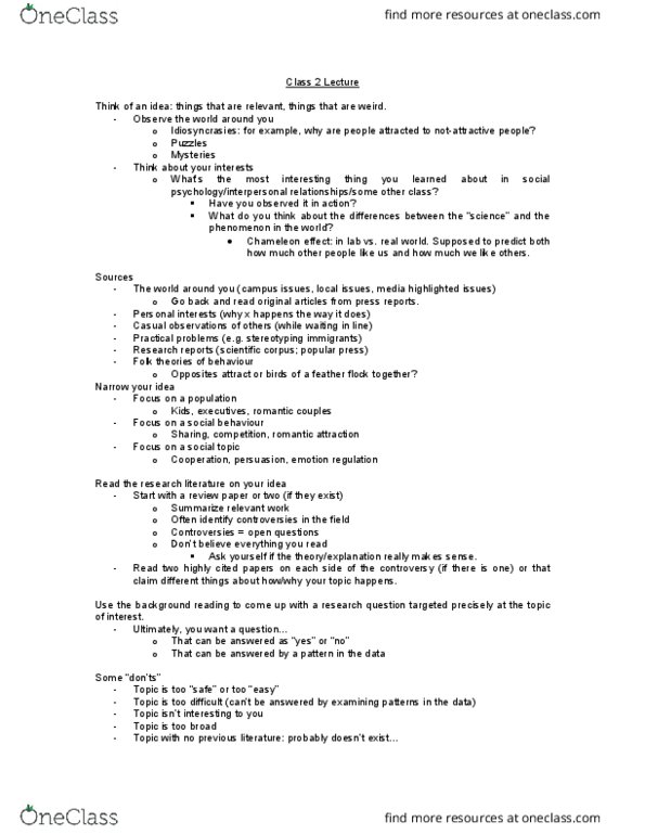 Psychology 3780F/G Lecture Notes - Lecture 2: Current Literature, Psycinfo, Loaded Question thumbnail
