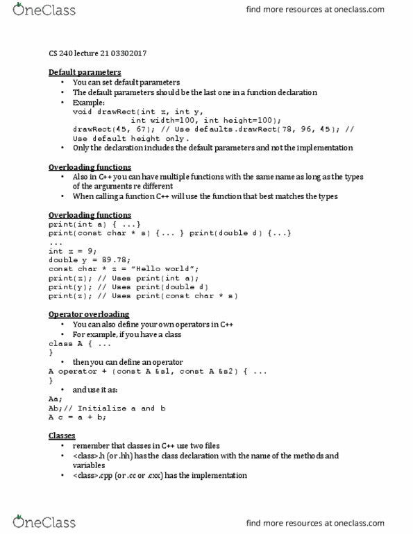 CS 24000 Lecture Notes - Lecture 21: Sentinel Node, Inline Function, Linked List thumbnail