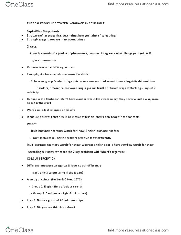 LING 1P92 Lecture Notes - Lecture 10: Grapheme, Electrical Network, Linguistic Determinism thumbnail