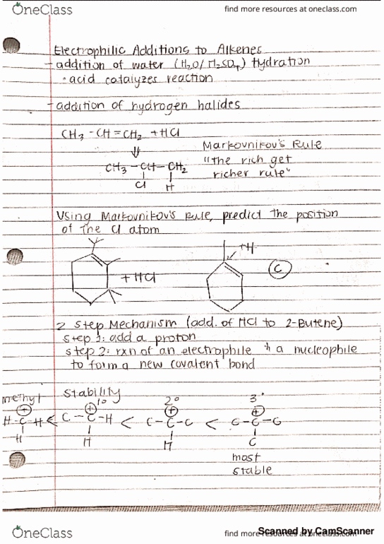 CHM 231 Lecture 14: Alkenes and Carbocations thumbnail