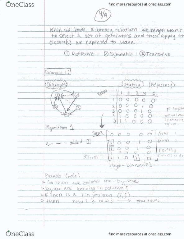 MATH-190 Lecture Notes - Lecture 10: Main Diagonal, Binary Relation thumbnail