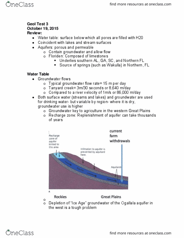 GEOL 1121 Lecture 3: Geology Test 3 thumbnail