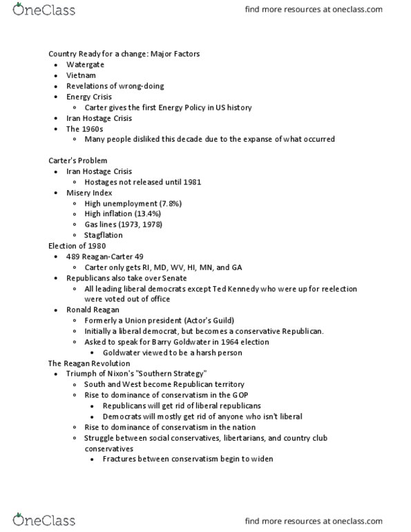 HIST 357 Lecture Notes - Lecture 20: Christian Right, Russell Kirk, Elitism thumbnail